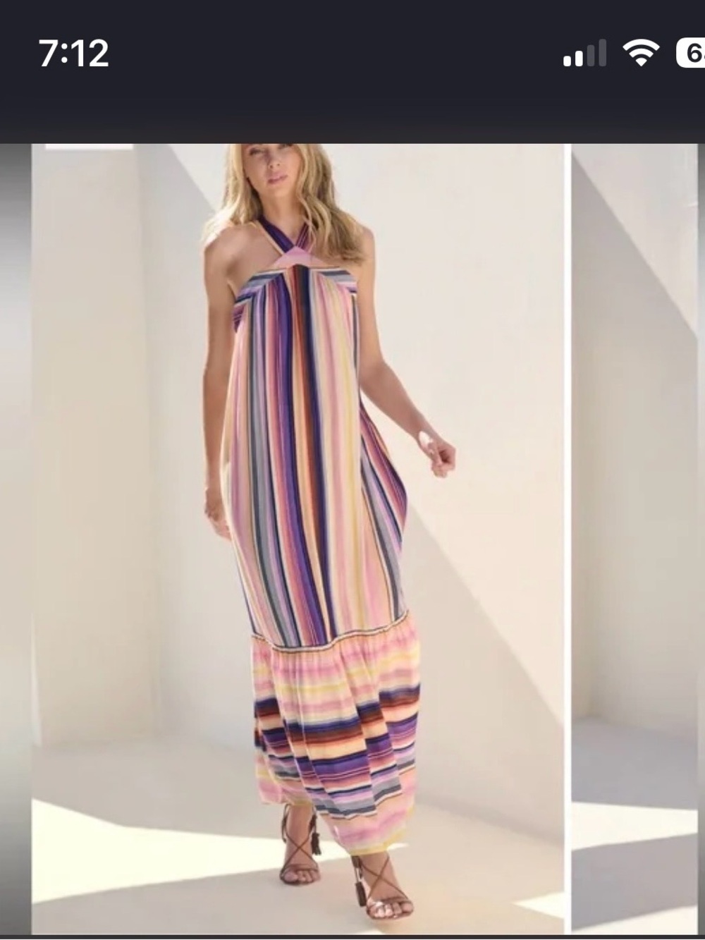 VENUS Multicolor Striped Maxi Dress